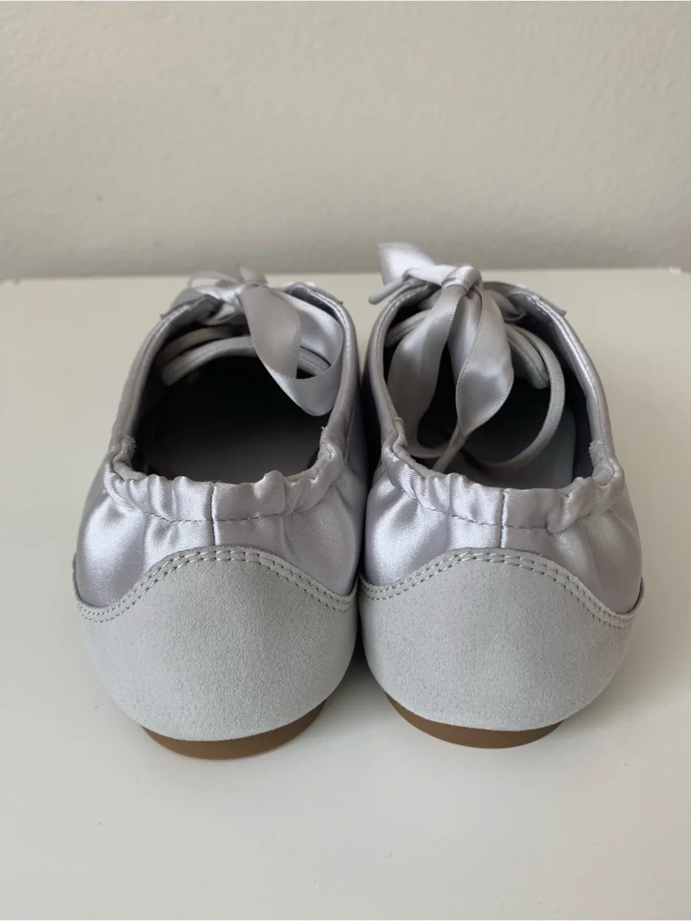 VIVAIA Square-Toe Lace-Up Satin Sneakerina (Cristina)
